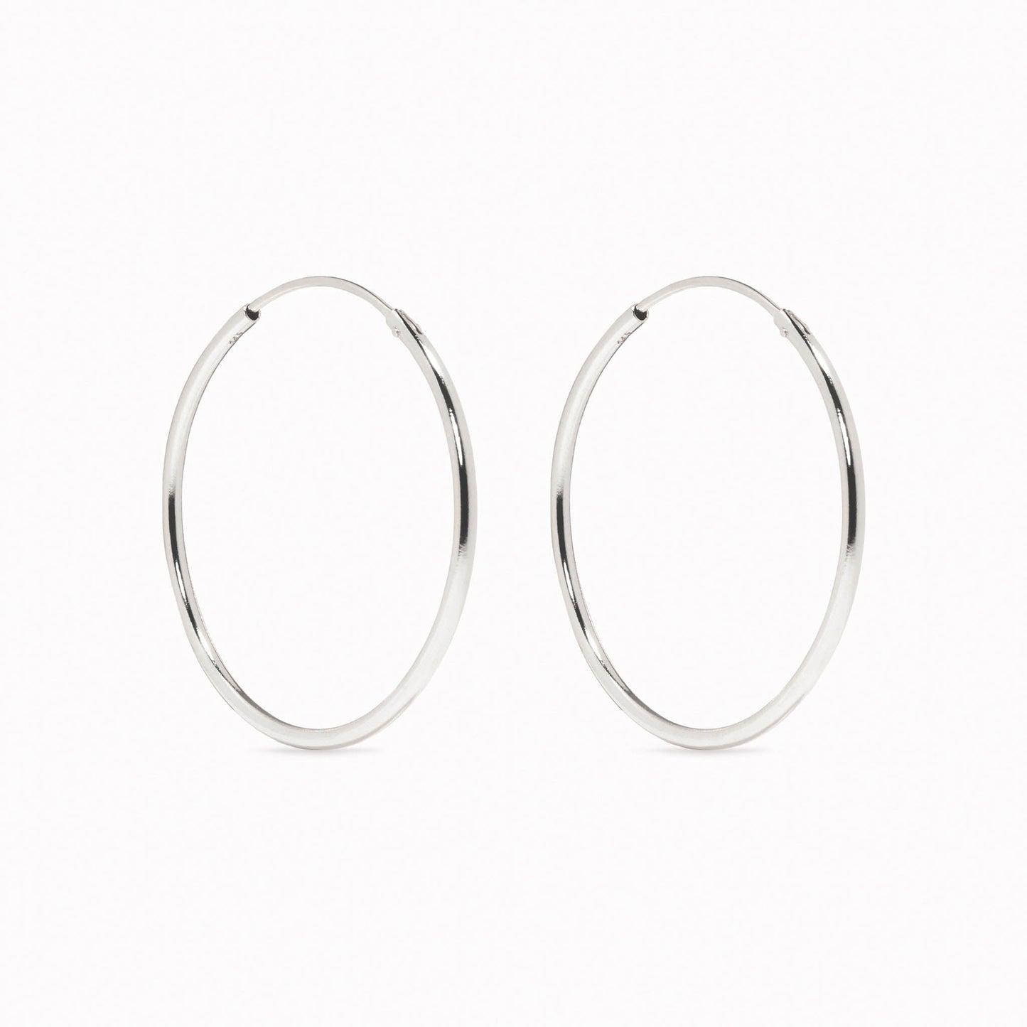 White Gold Hoops 25mm - Sonia