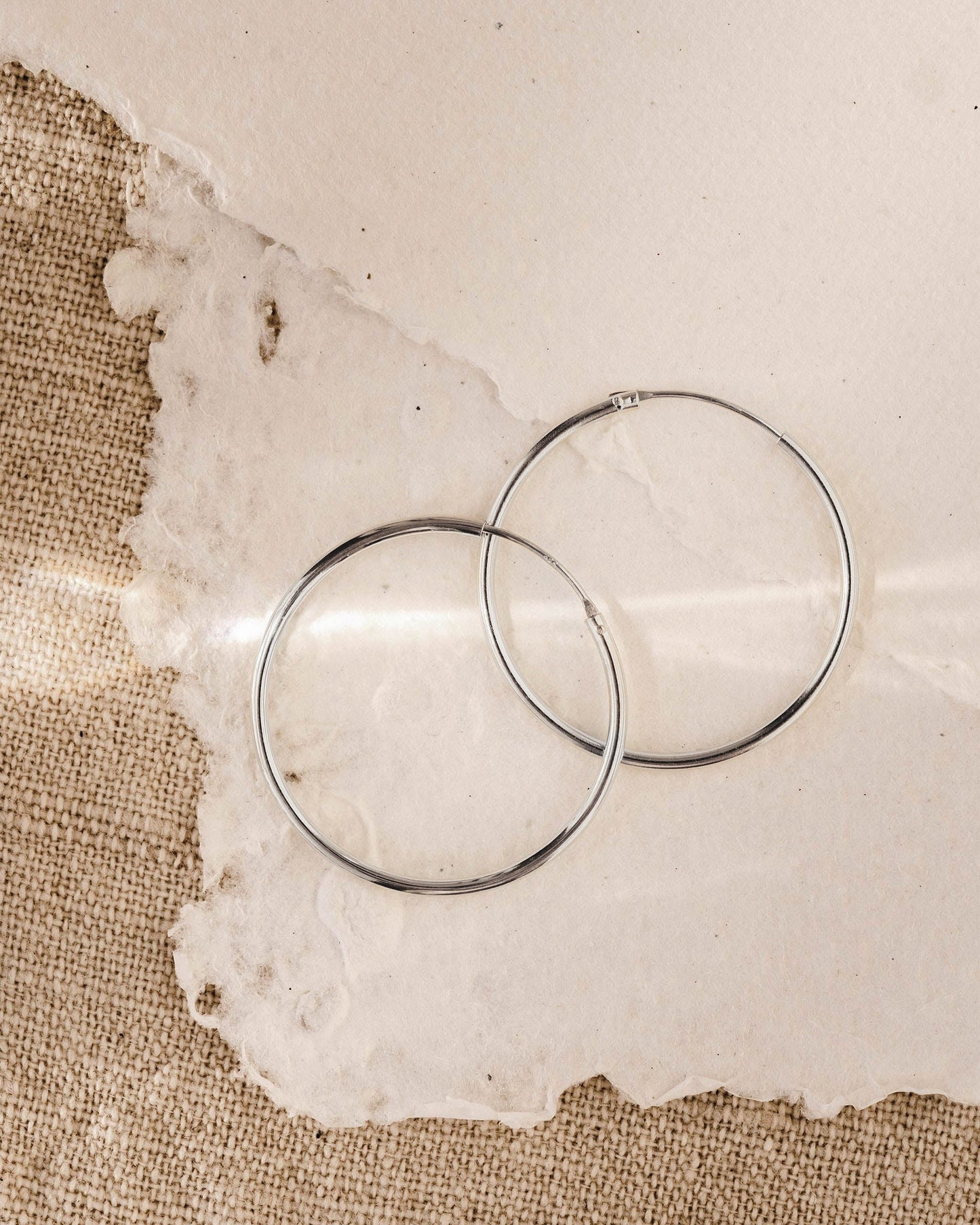 White Gold Hoops 25mm - Sonia