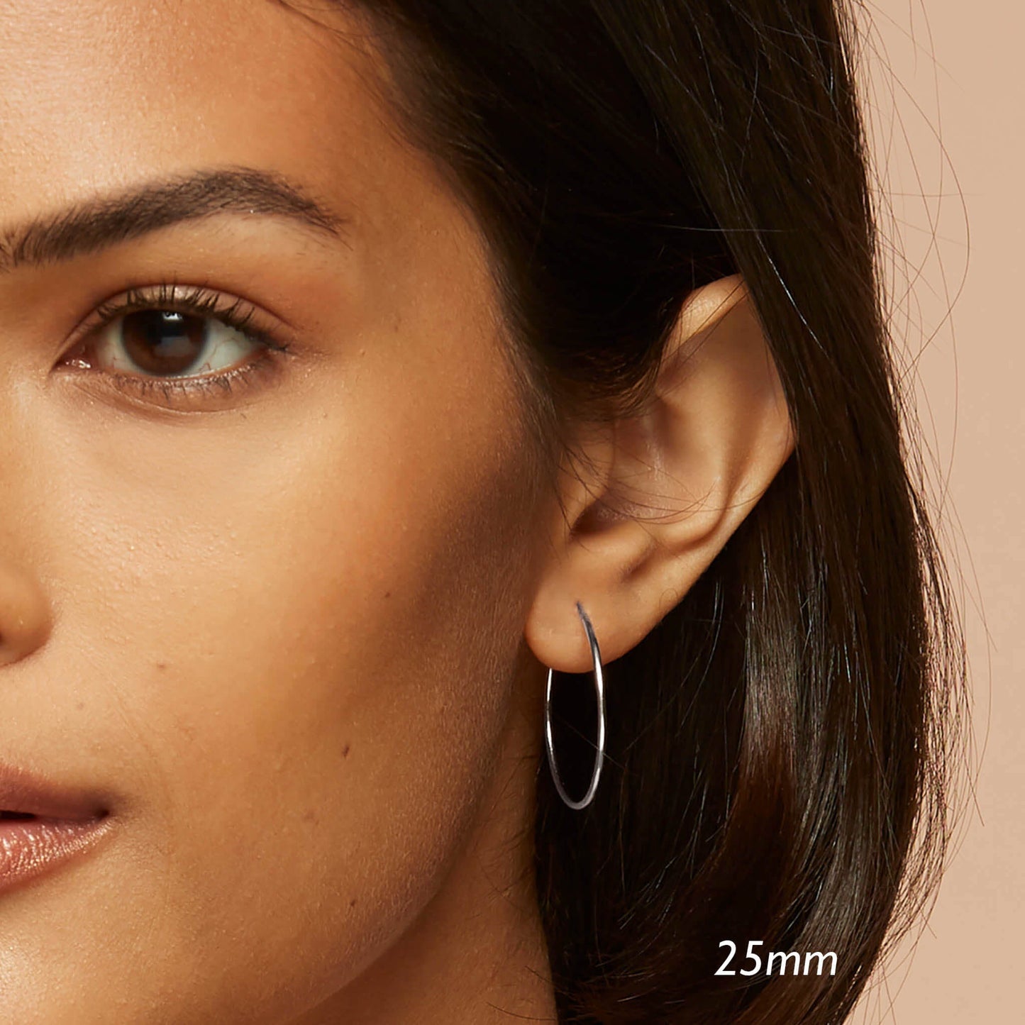 White Gold Hoops 25mm - Sonia