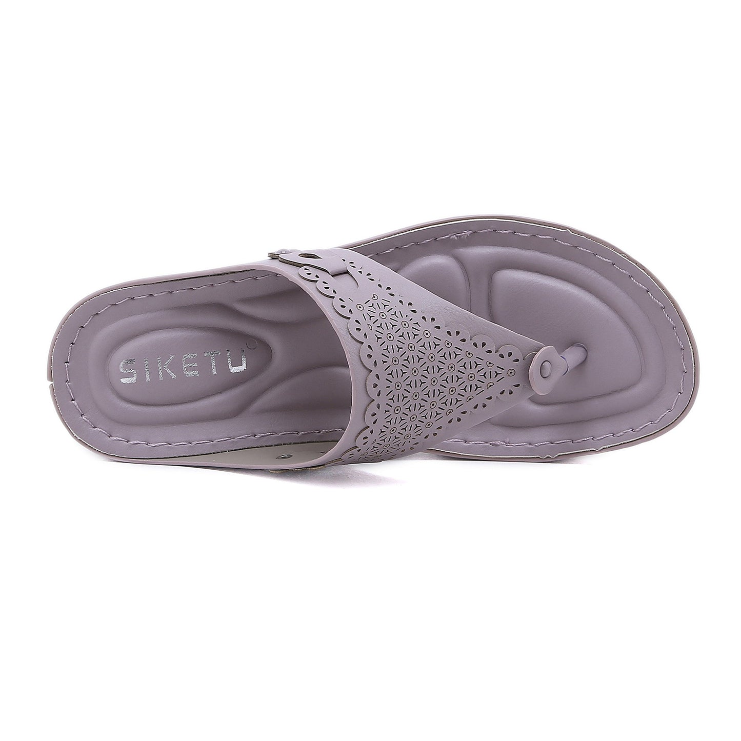 SIKETU | Floral Perforated Flip Flop Sandals
