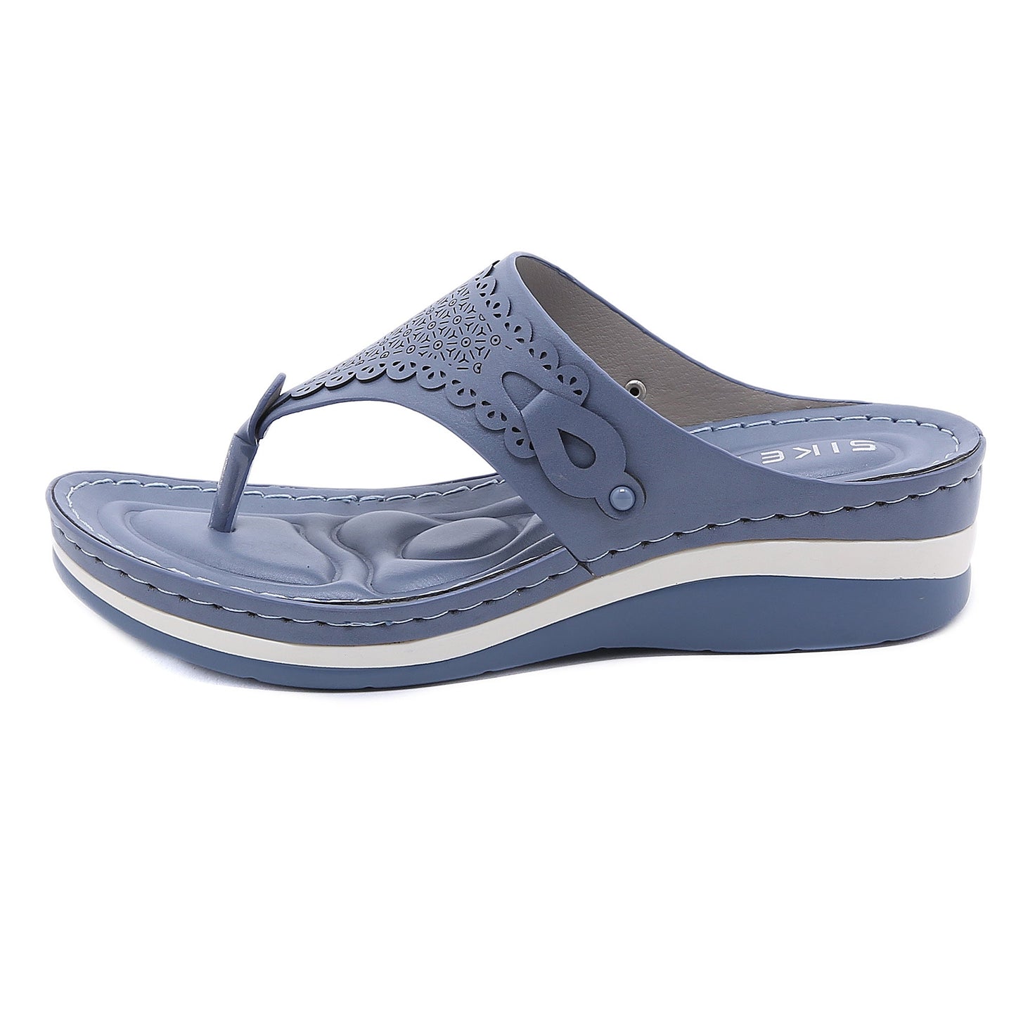 SIKETU | Floral Perforated Flip Flop Sandals