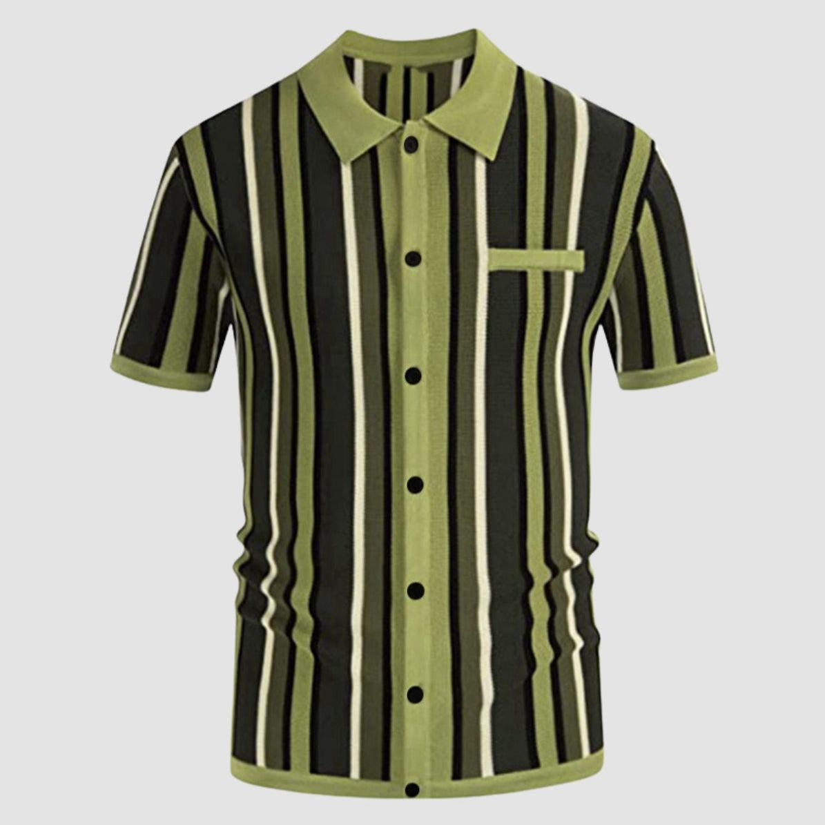 Noble Wear Polo Collar Stripes Casual Shirt