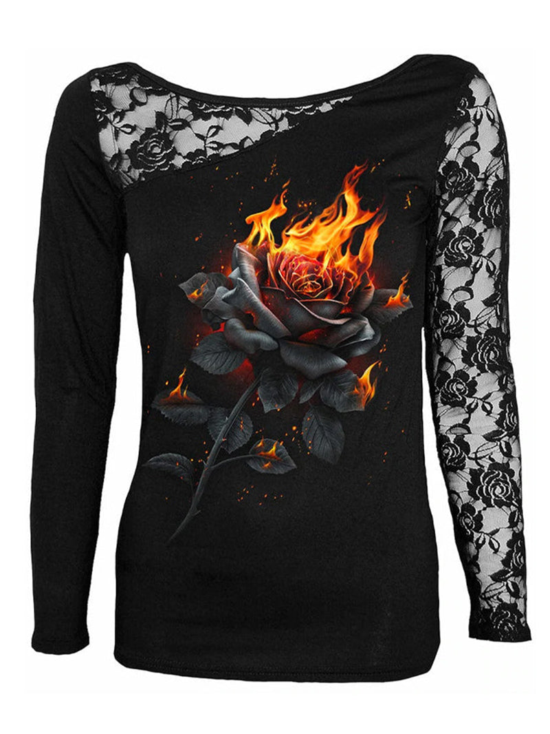 Punk Sexy Patchwork Women's Blouse