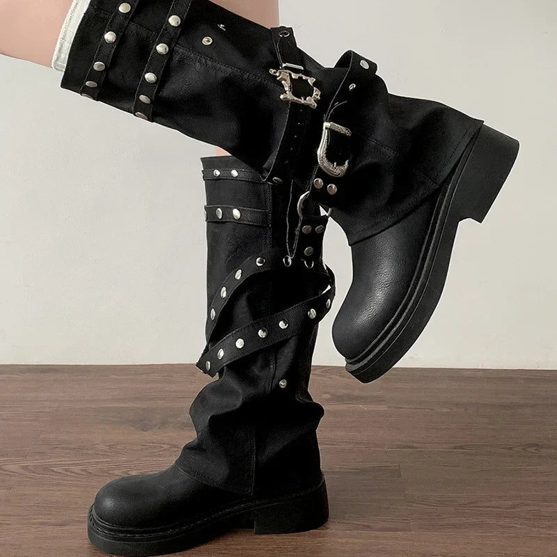 Astrid Rivet Long Boots