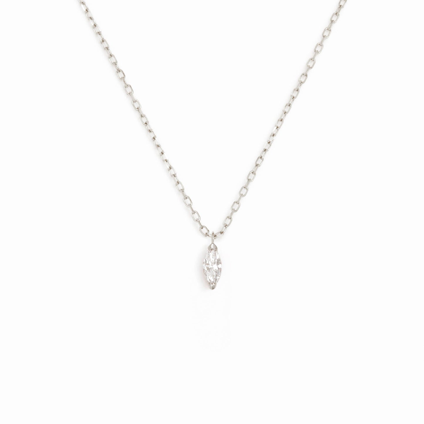 Marquise Diamond Necklace White Gold - Aletta