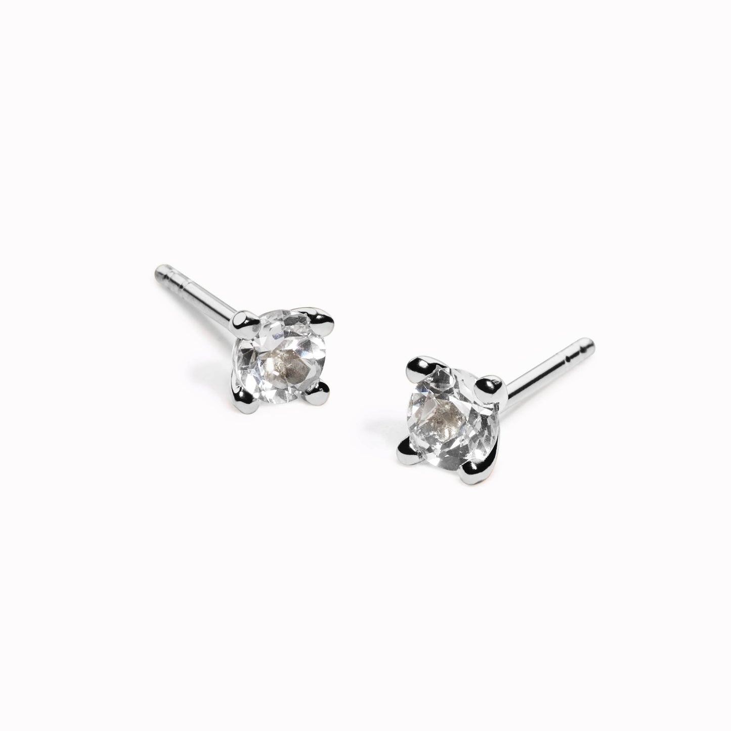 Gemstone Stud Earrings Silver - Maria