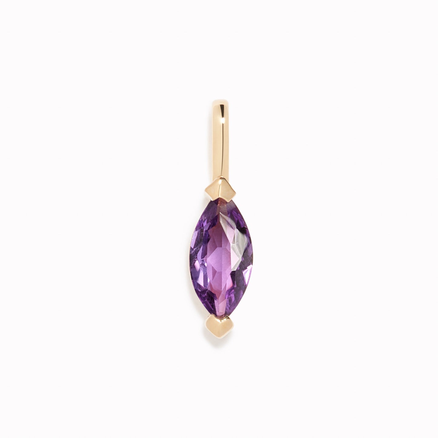 February Birthstone Pendant 14k Gold - Amethyst