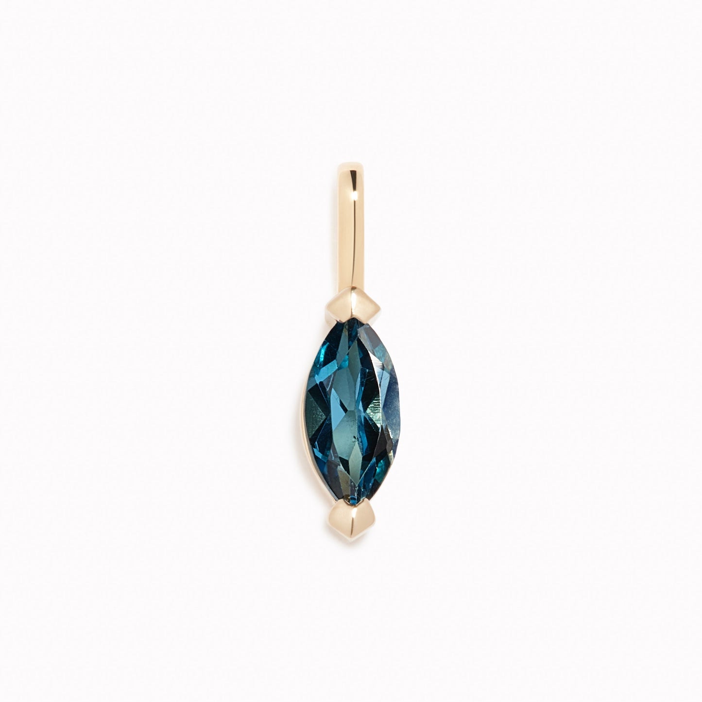 September Birthstone Pendant 14k Gold - London Blue Topaz