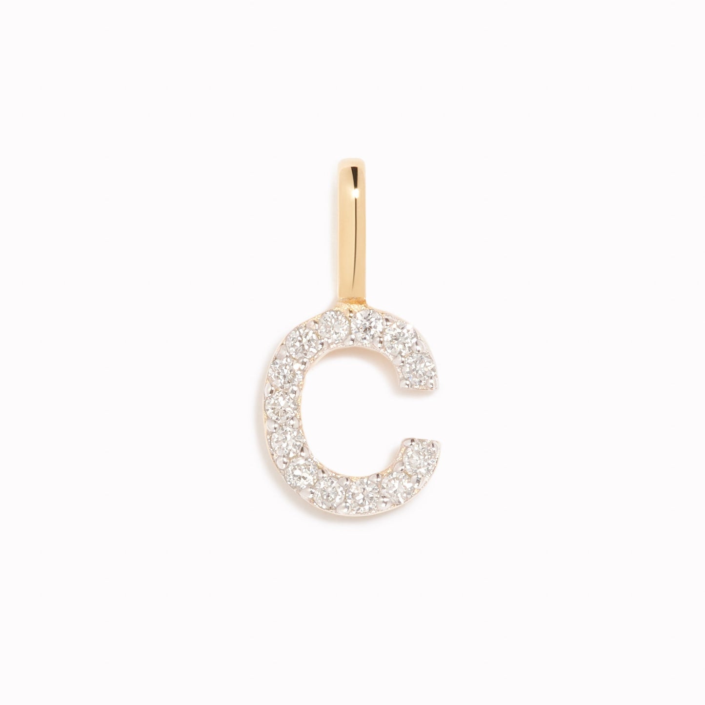 Diamond Initial Pendant 14k Gold - C