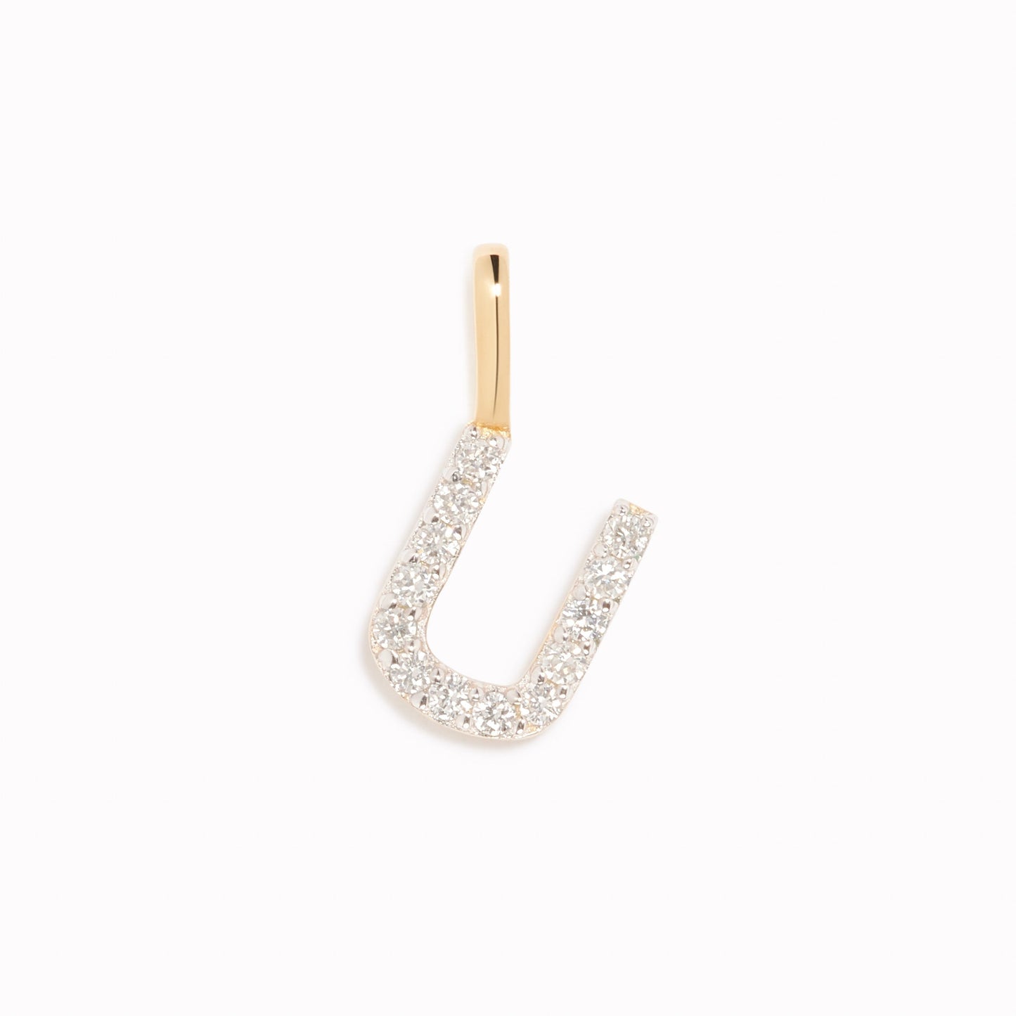 Diamond Initial Pendant 14k Gold - U