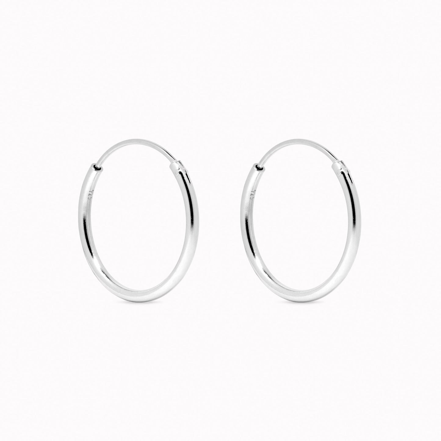 Silver Hoop Earrings 20mm - Rebecca