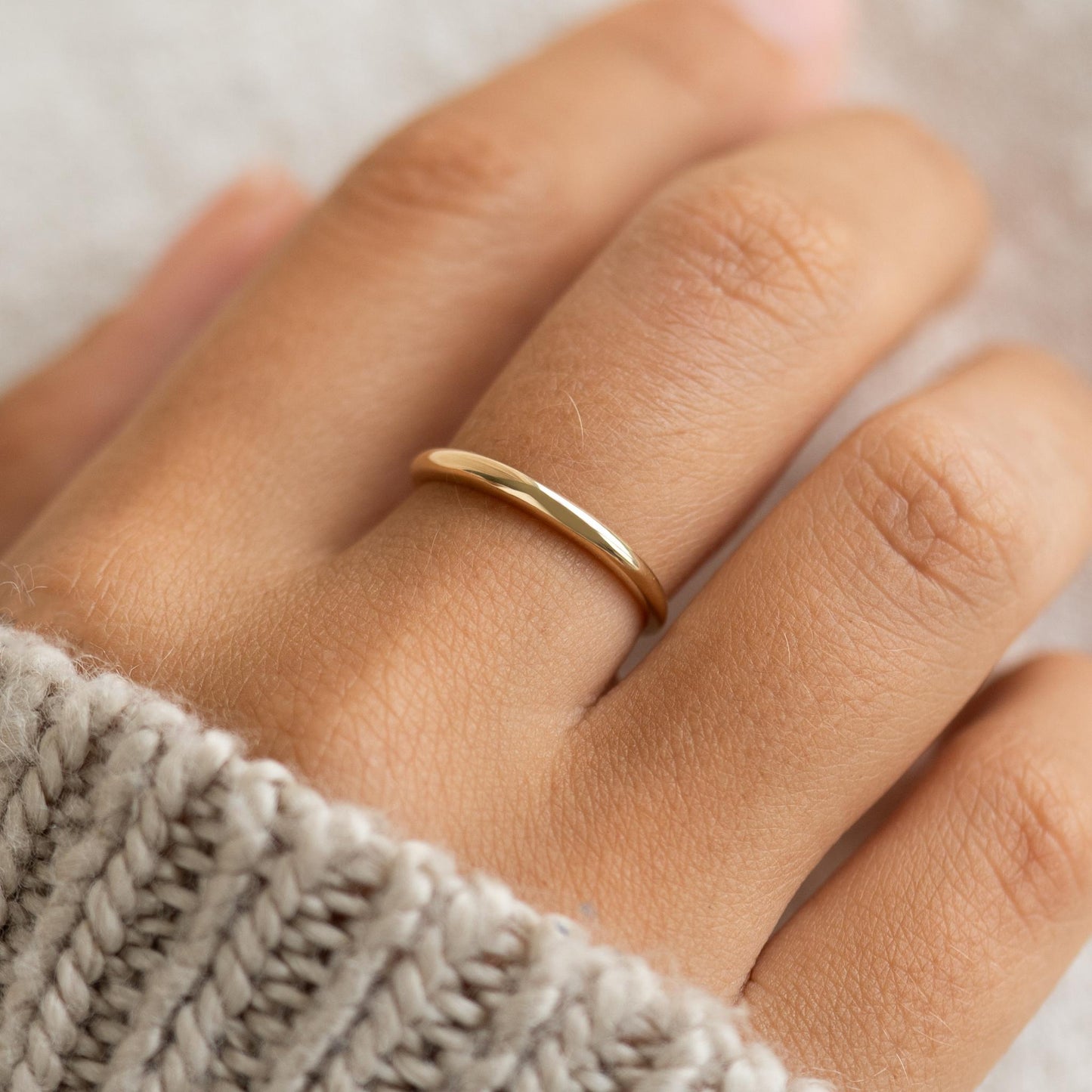 Thin Dome Ring 14k Gold - Mia