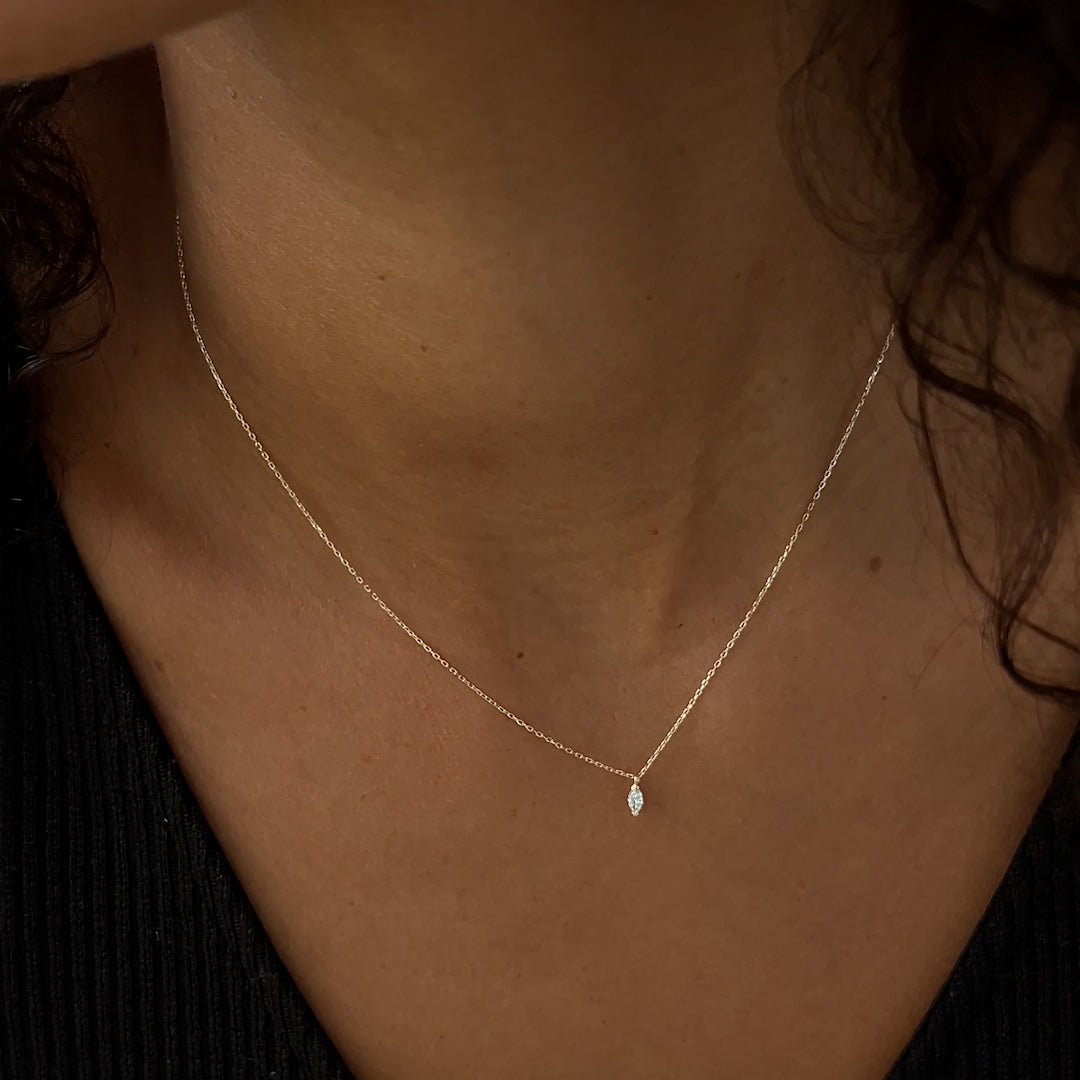 Marquise Diamond Necklace White Gold - Aletta