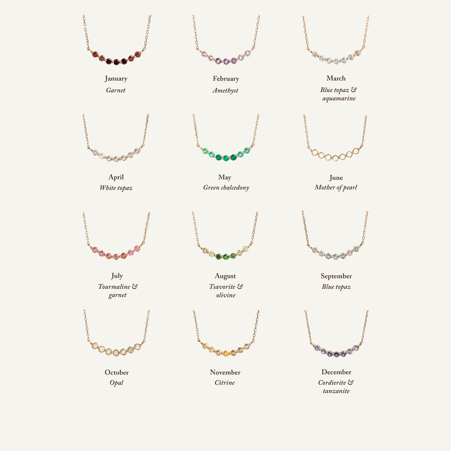 August Birthstone Necklace 14k Gold - Ombre Tsavorite