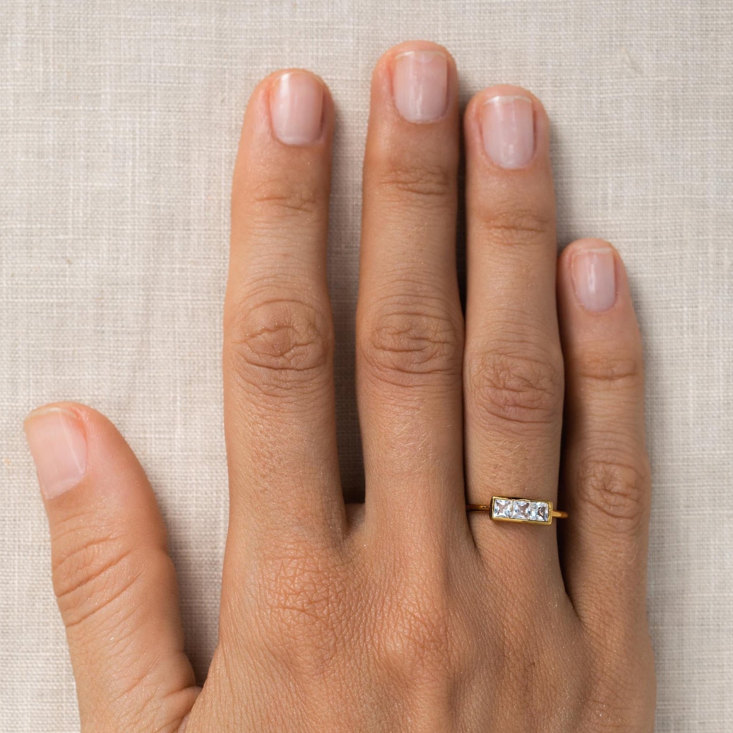 Three Stone Ring - Edith