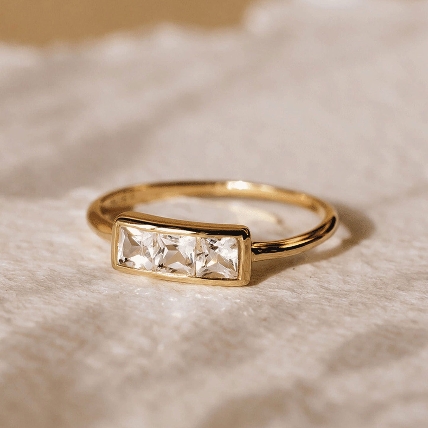 Three Stone Ring - Edith