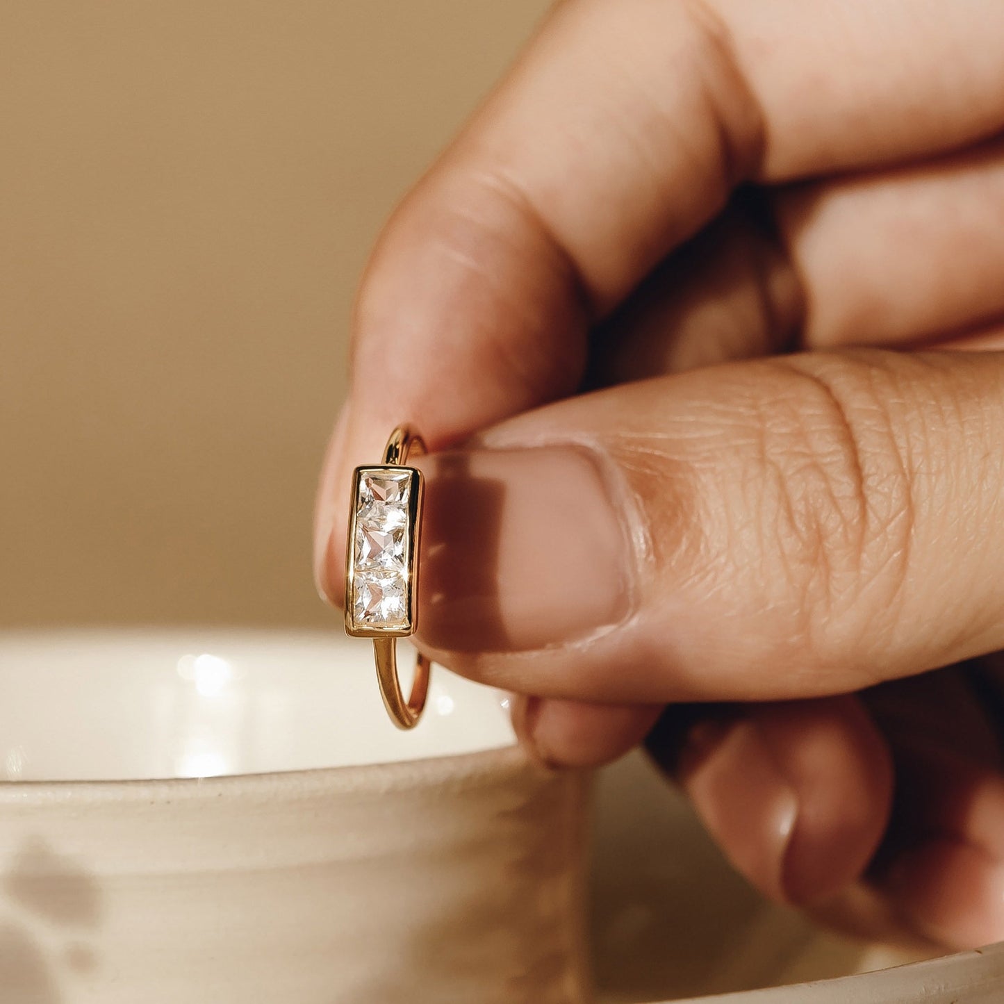 Three Stone Ring - Edith