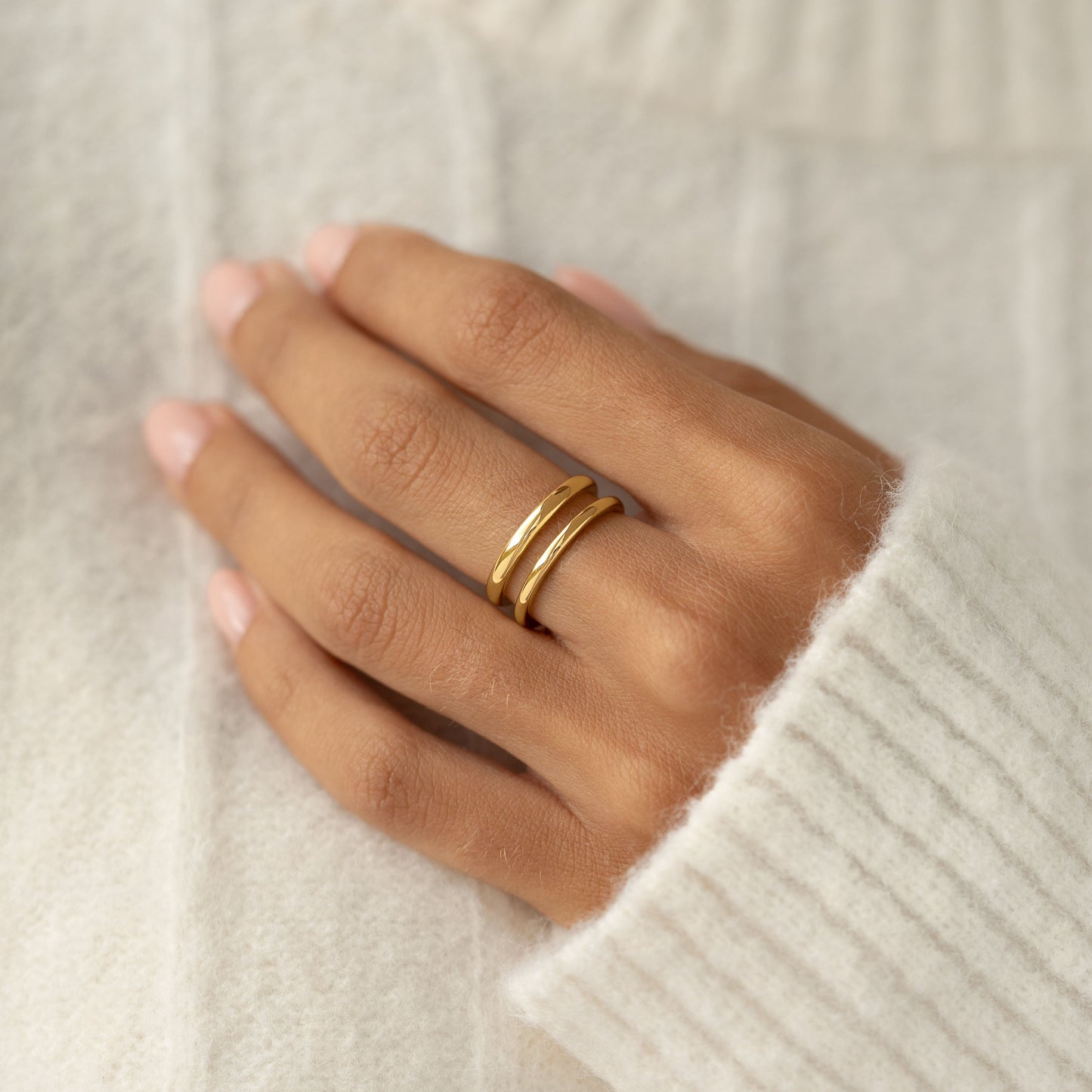 Gold Double Band Ring - Kaija