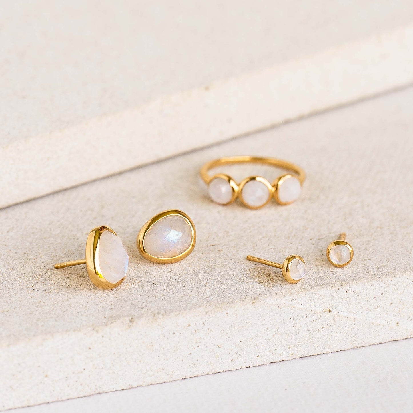 Moonstone Stud Earrings - Karina