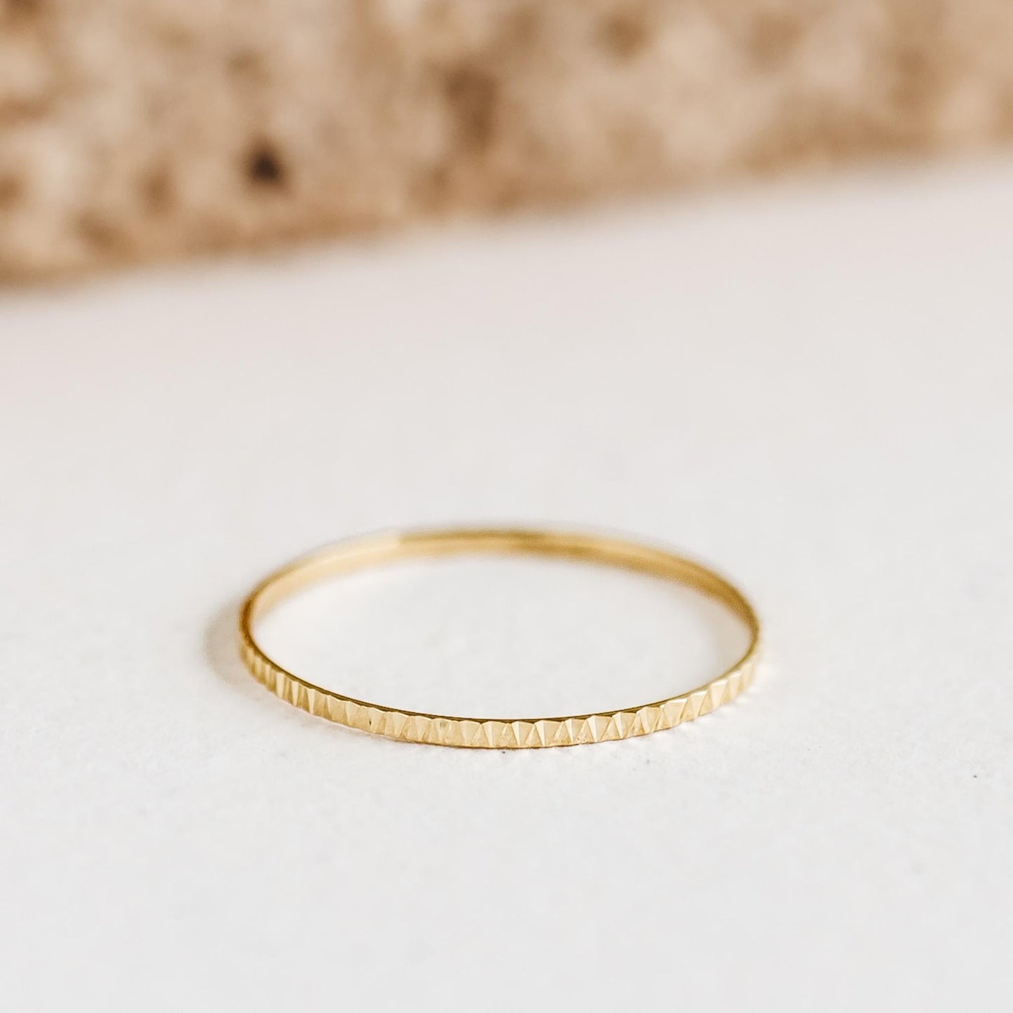 14k Gold Textured Ring - Cora