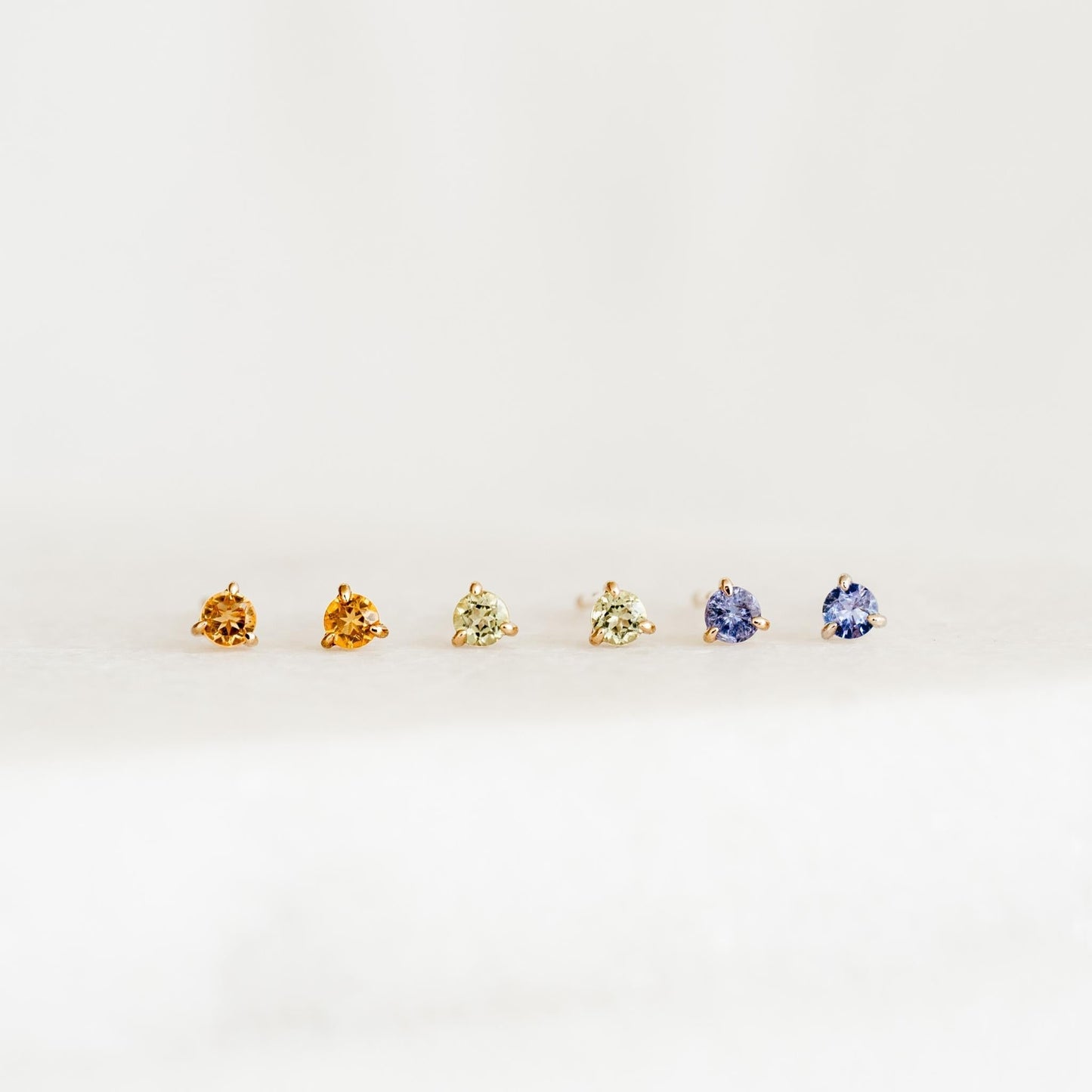 December Birthstone Stud Earrings 14k Gold - Tanzanite