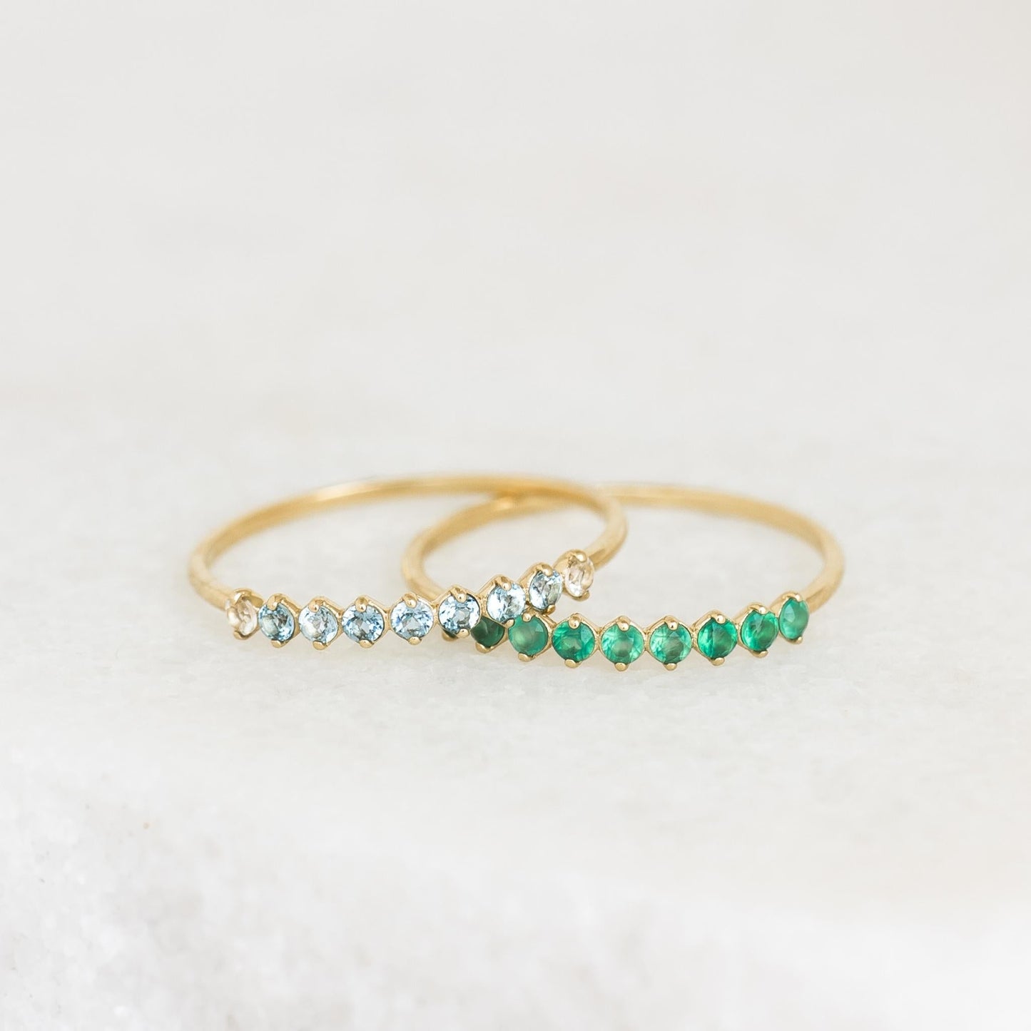 May Birthstone Ring 14k Gold - Green Chalcedony