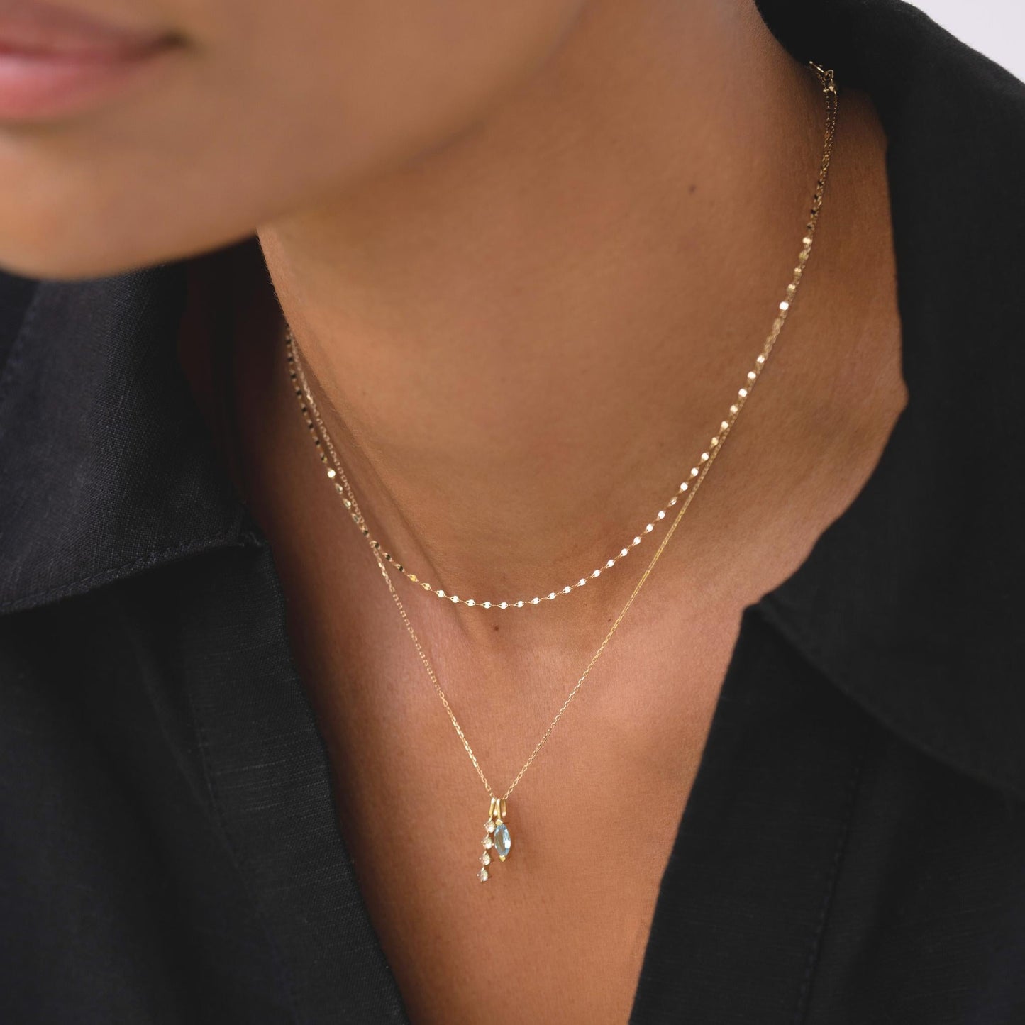 Diamond Drop Pendant 14k Gold