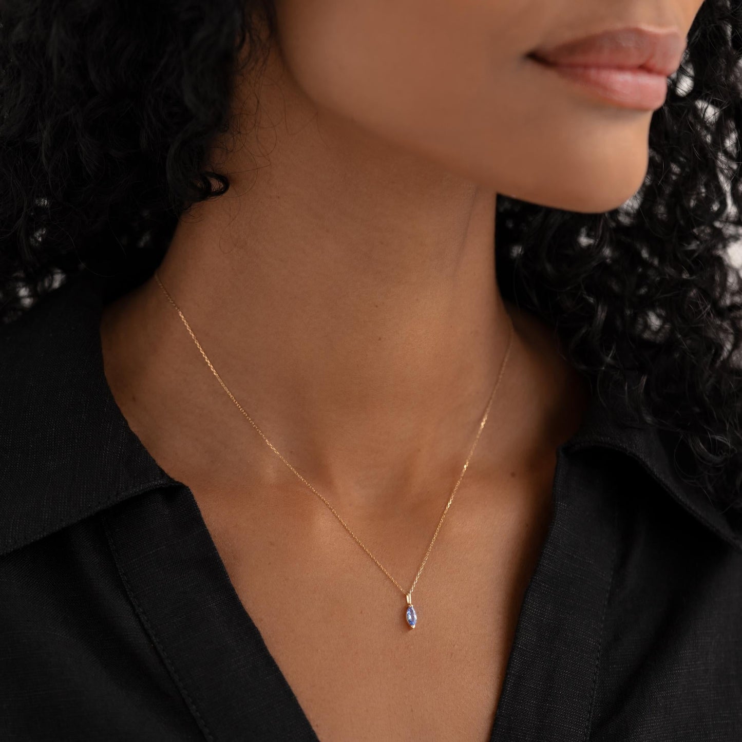 December Birthstone Pendant 14k Gold - Tanzanite