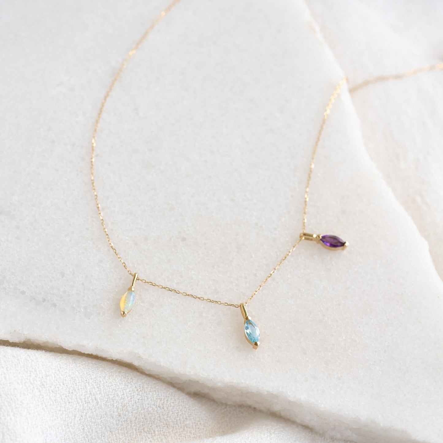 February Birthstone Pendant 14k Gold - Amethyst