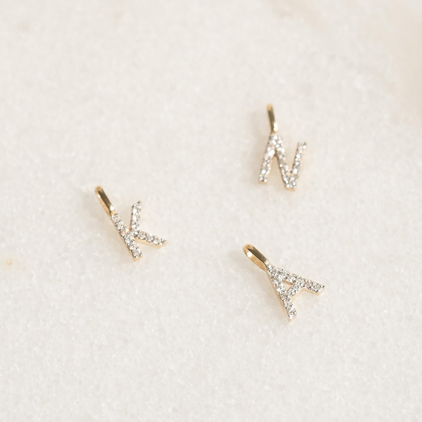 Diamond Initial Pendant 14k Gold - U