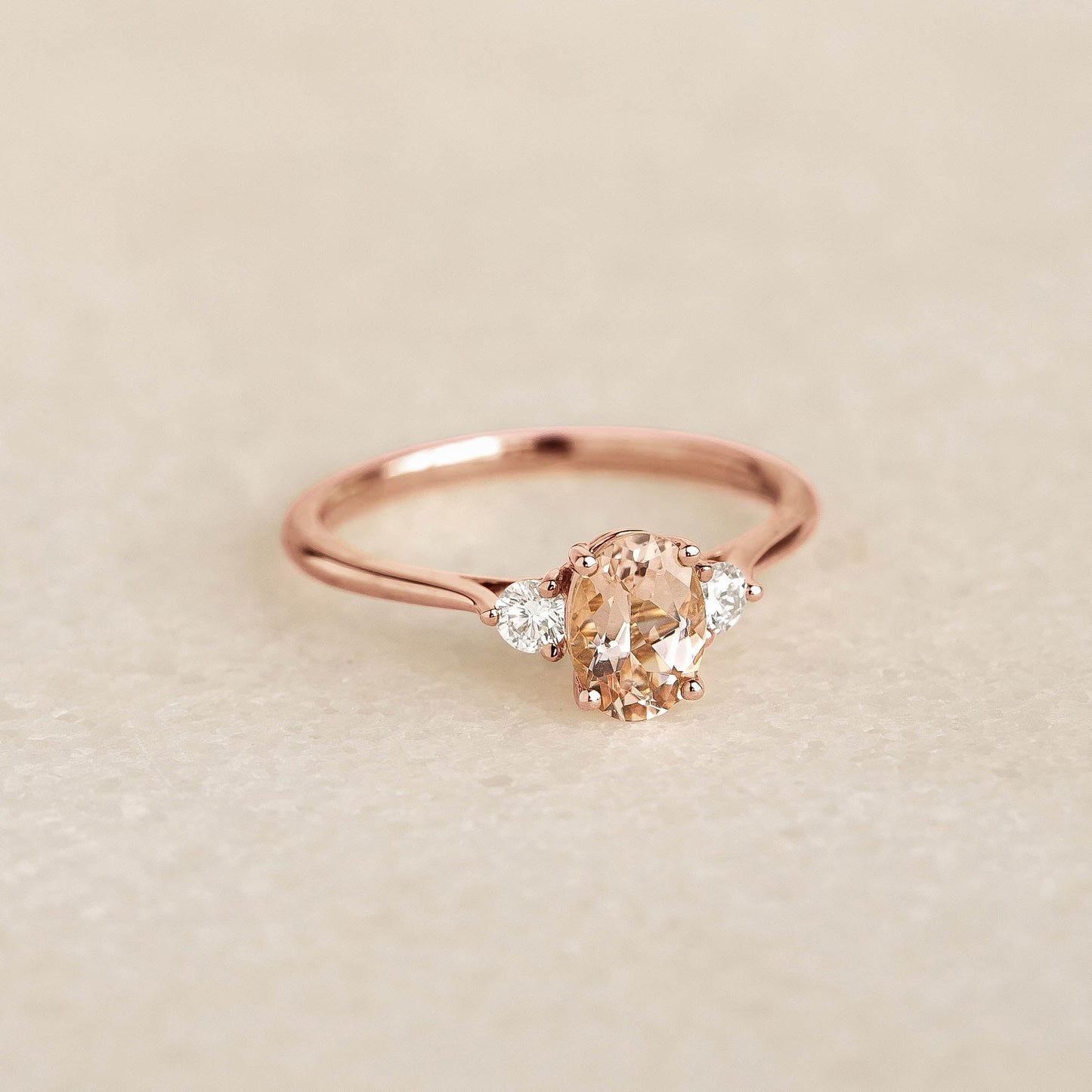 Morganite and Diamond Ring Rose Gold - Kindra