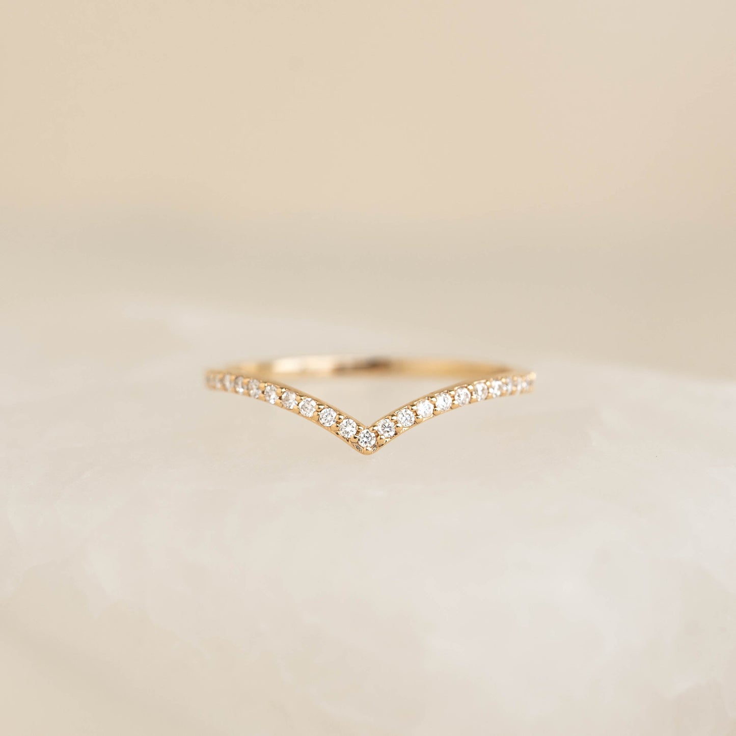 Diamond V Ring 14k Gold - Sanne