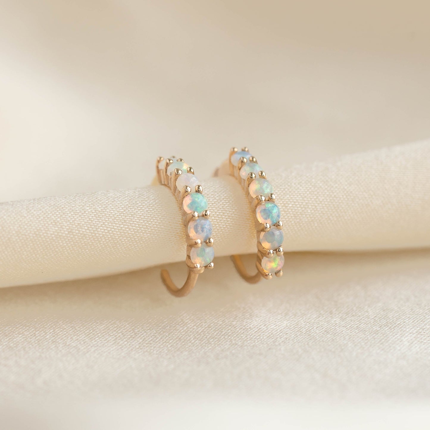 Opal Huggie Earrings 14k Gold - Calypso