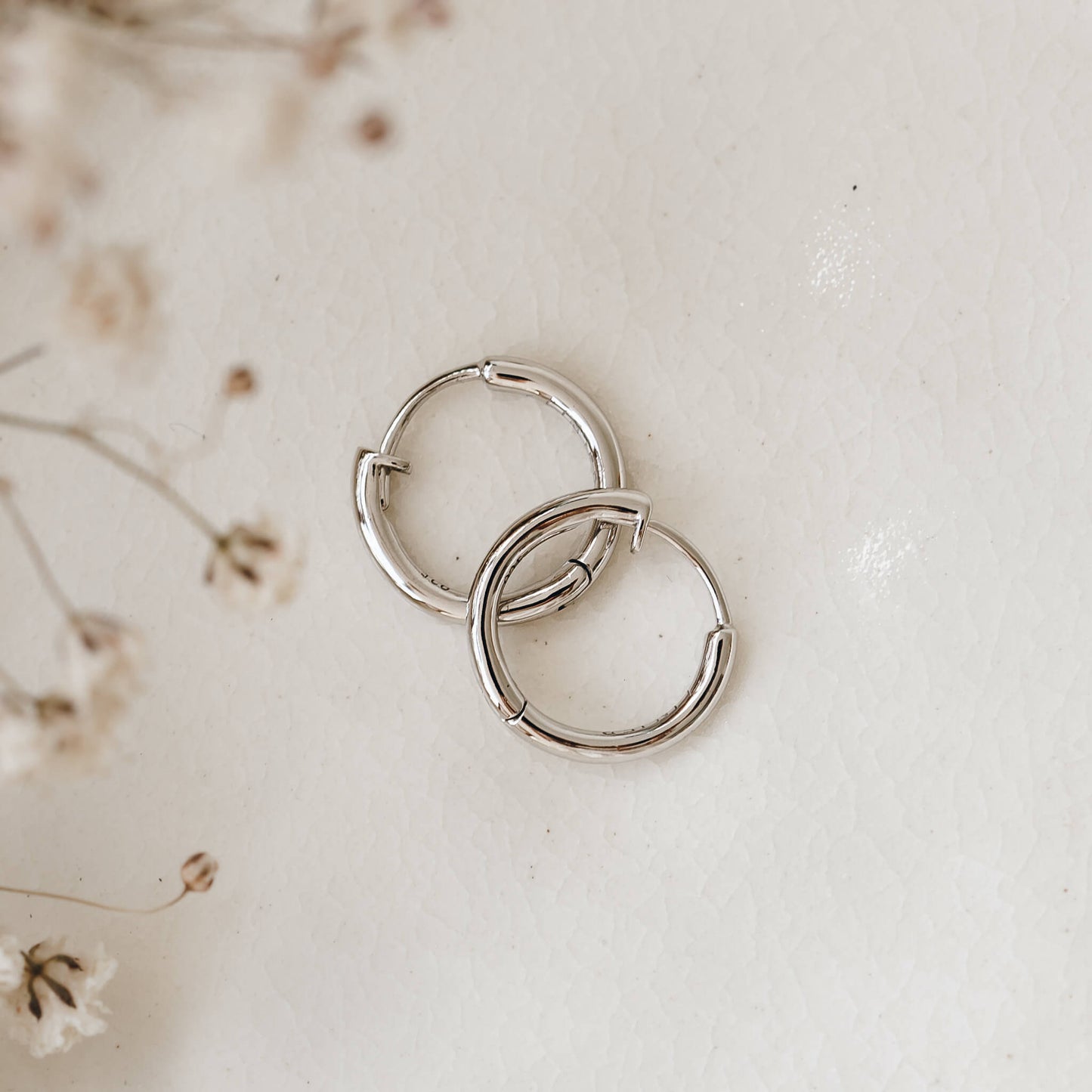 Silver Huggie Earrings - Kirsten