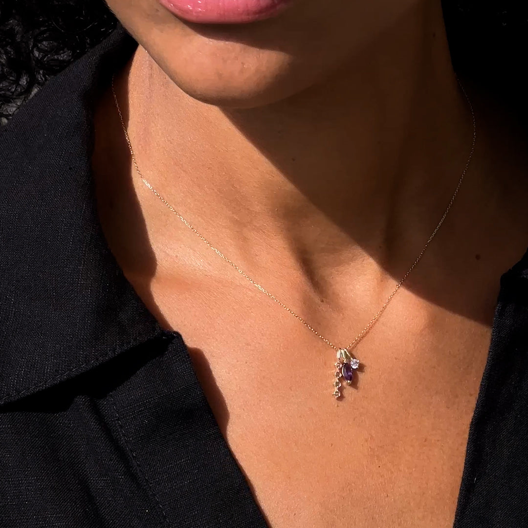 Diamond Drop Pendant 14k Gold
