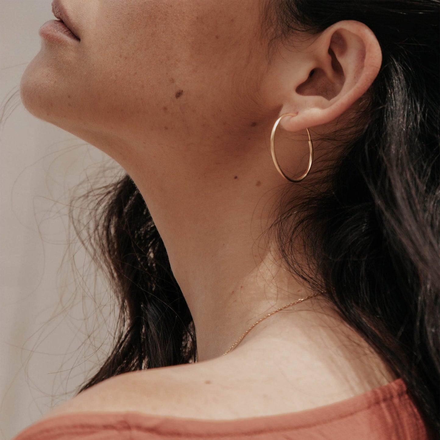 Gold Hoop Earrings 30mm - Rebecca