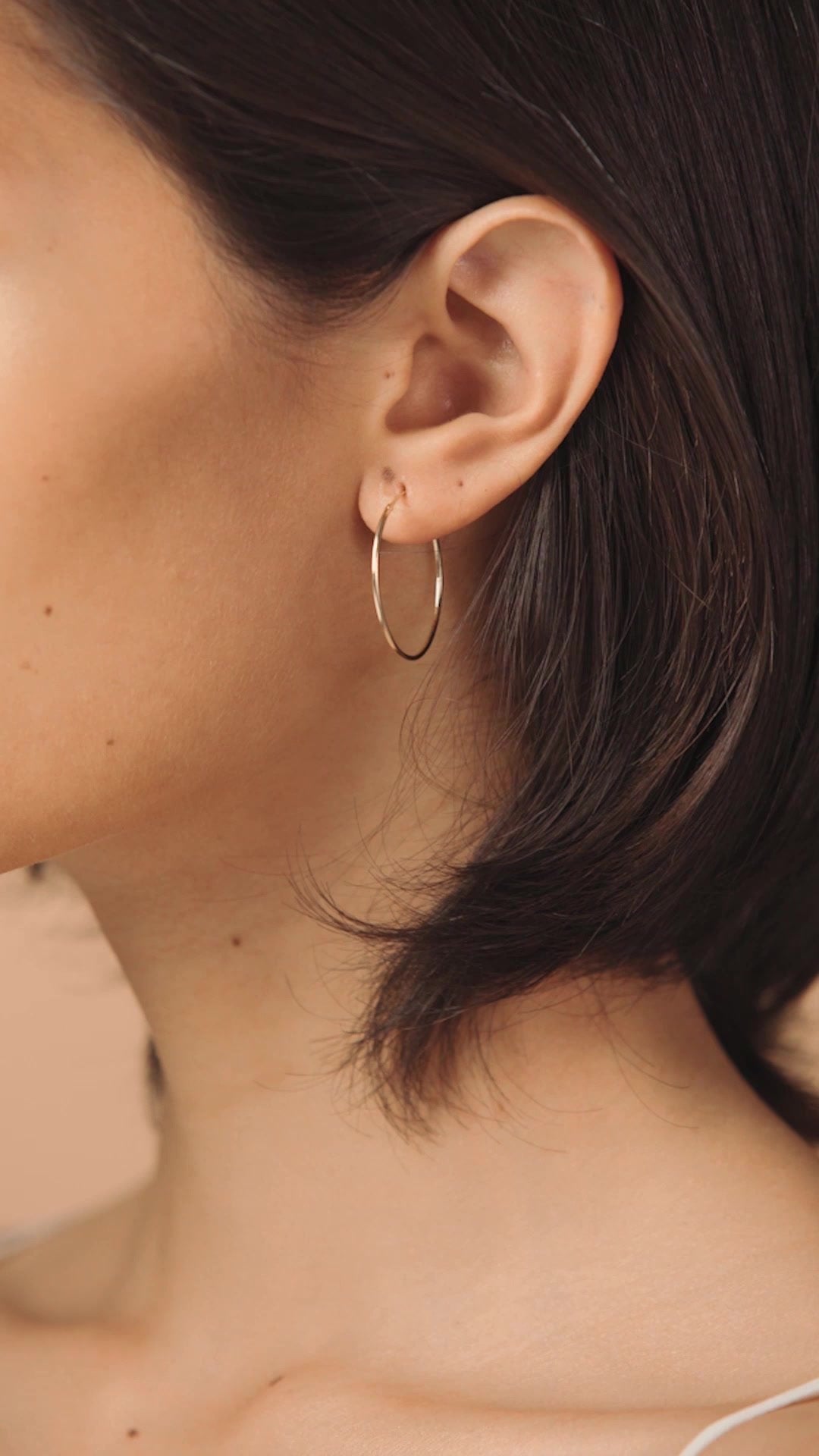Gold Hoop Earrings 30mm - Rebecca