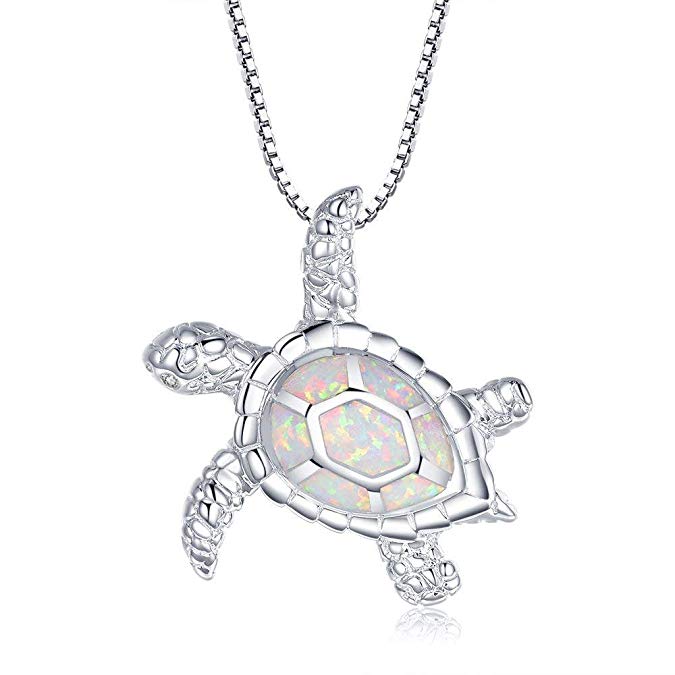 White Turtle Necklace