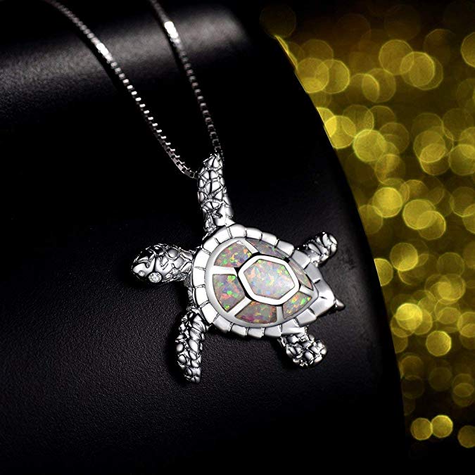 White Turtle Necklace