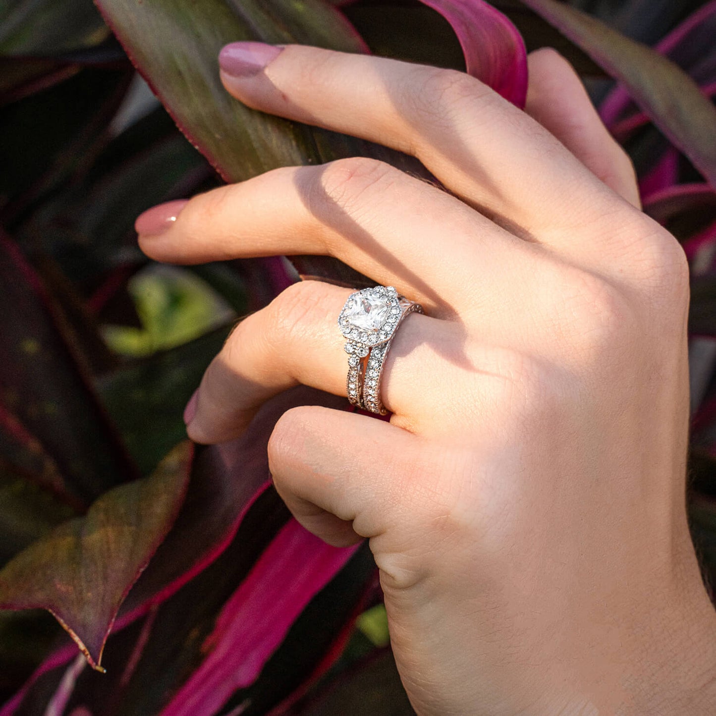 Asscher Cut Engagement Ring Set