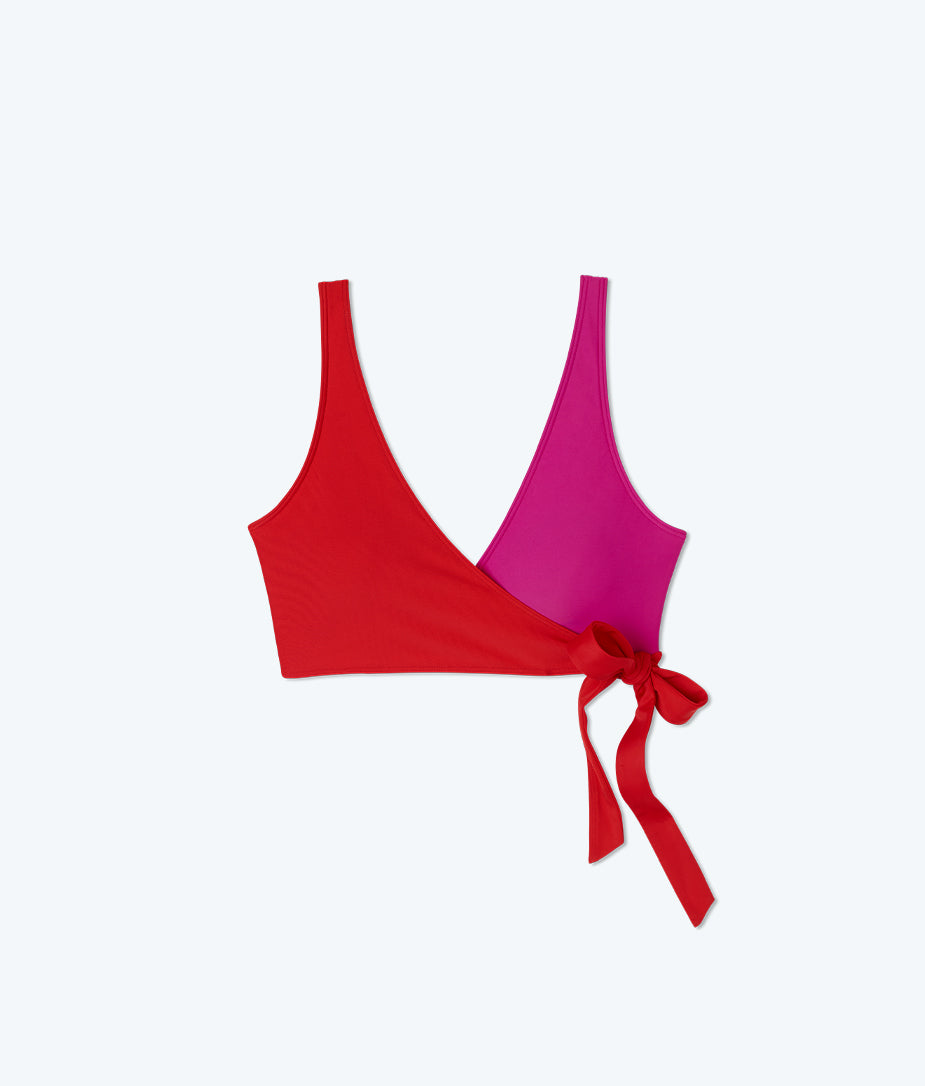 The Perfect Wrap Bikini Top - Lava & Hibiscus