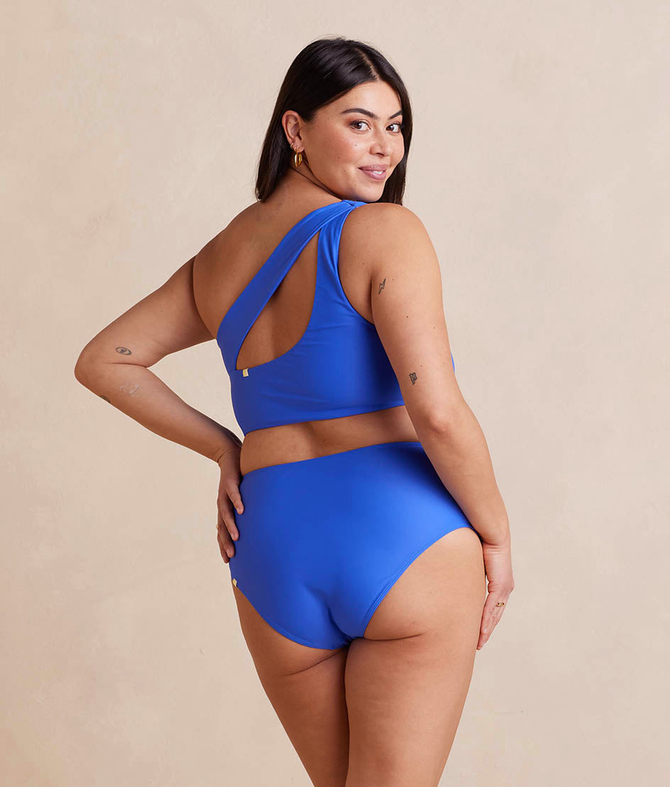 The Ruched Sidestroke Bikini Top - Hydrangea