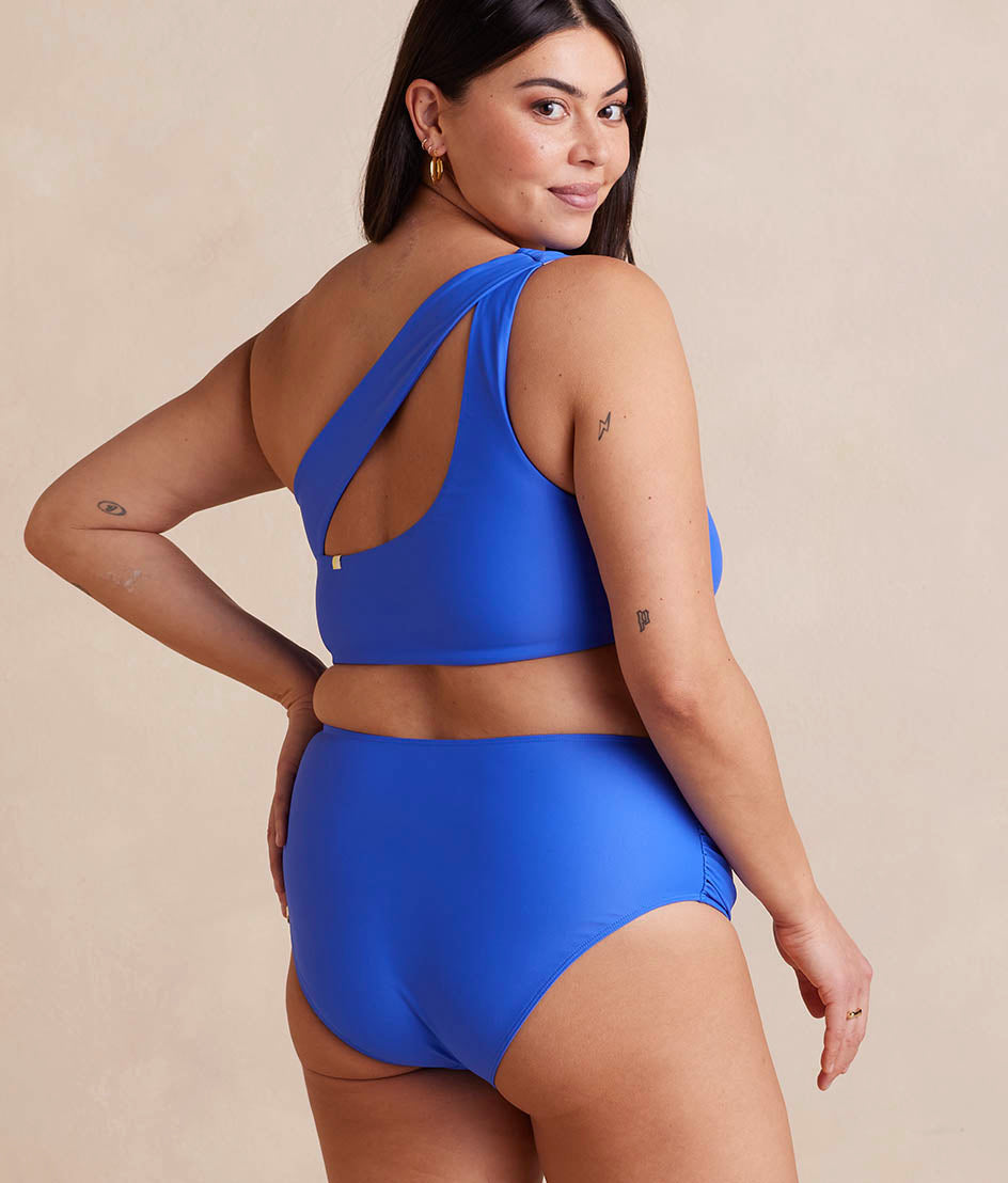 The Ruched Sidestroke Bikini Top - Hydrangea