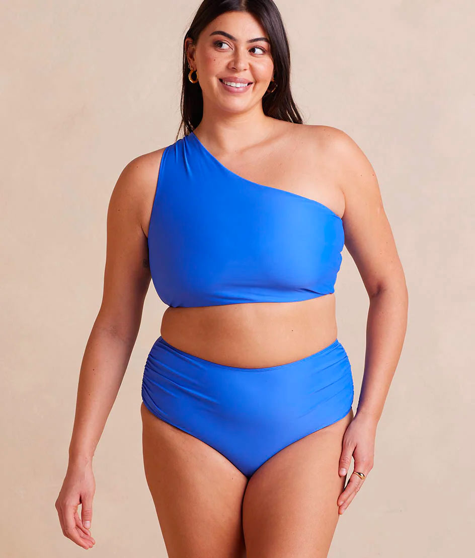 The Ruched Sidestroke Bikini Top - Hydrangea