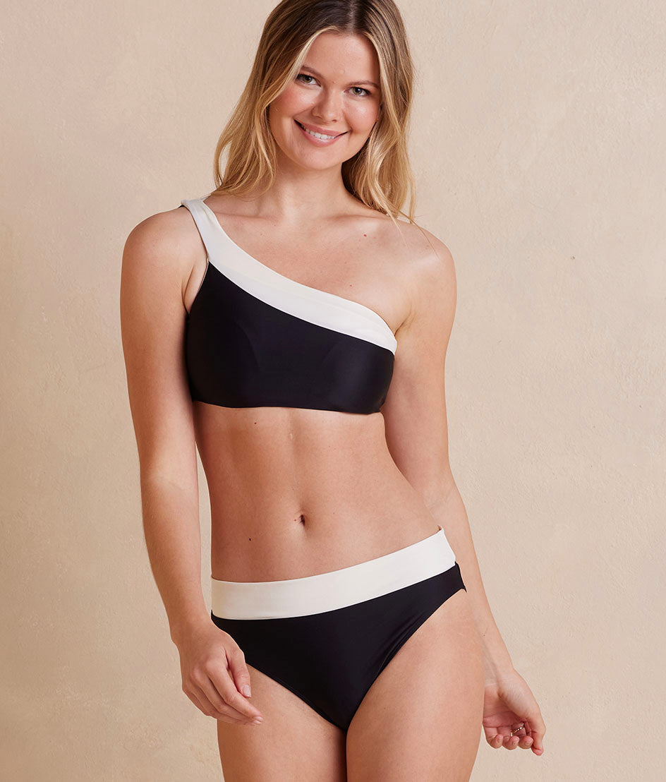 The Sidestroke Bikini Top - White Sand & Sea Urchin