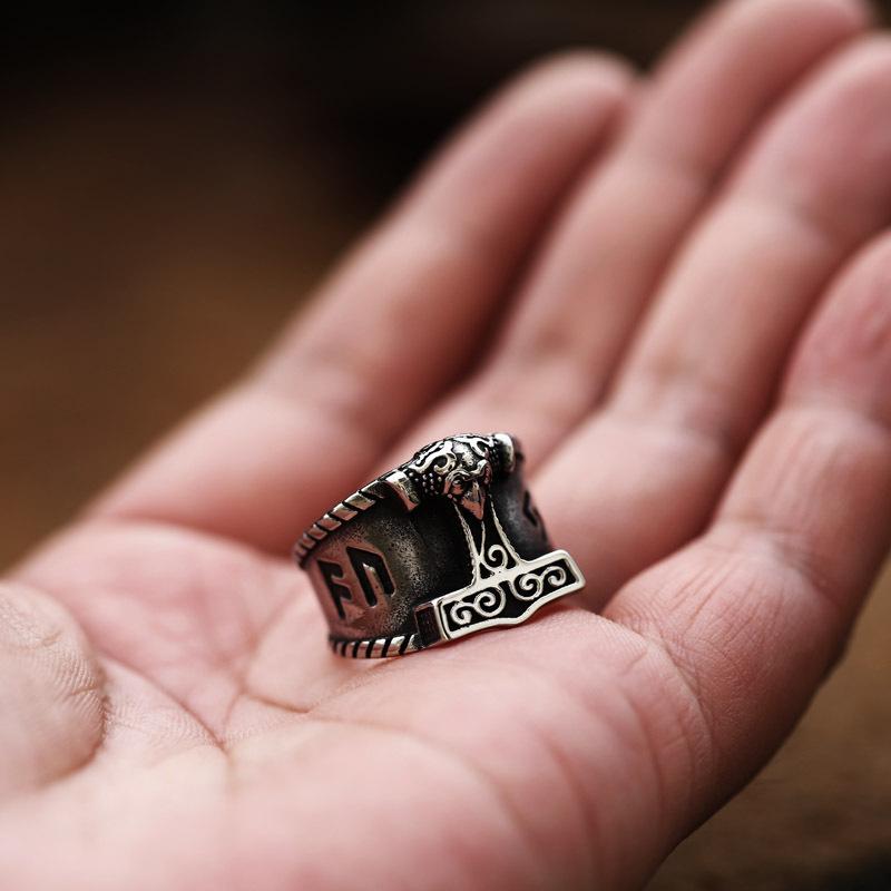 VIKING THOR'S HAMMER STAINLESS STEEL RING