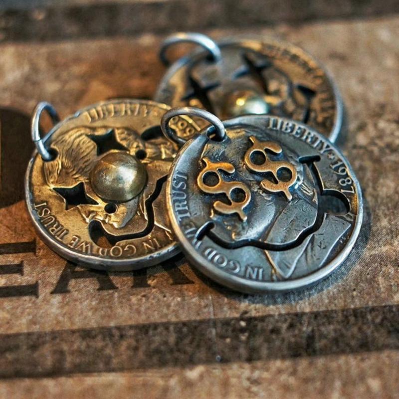VINTAGE SMILEY CLOWN HANDMADE PENDANT