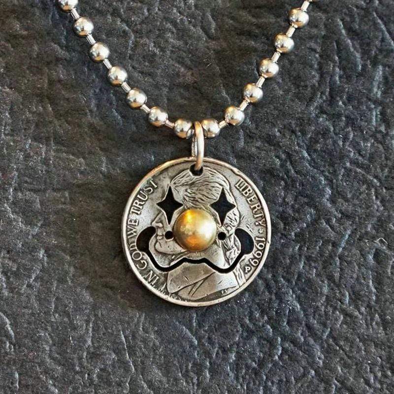 VINTAGE SMILEY CLOWN HANDMADE PENDANT