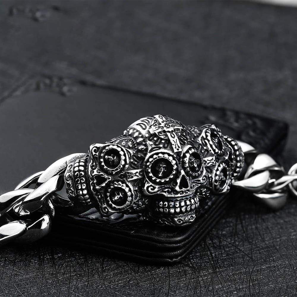 RETRO MEN'S SKULL STAINLESS STEEL BRACELET