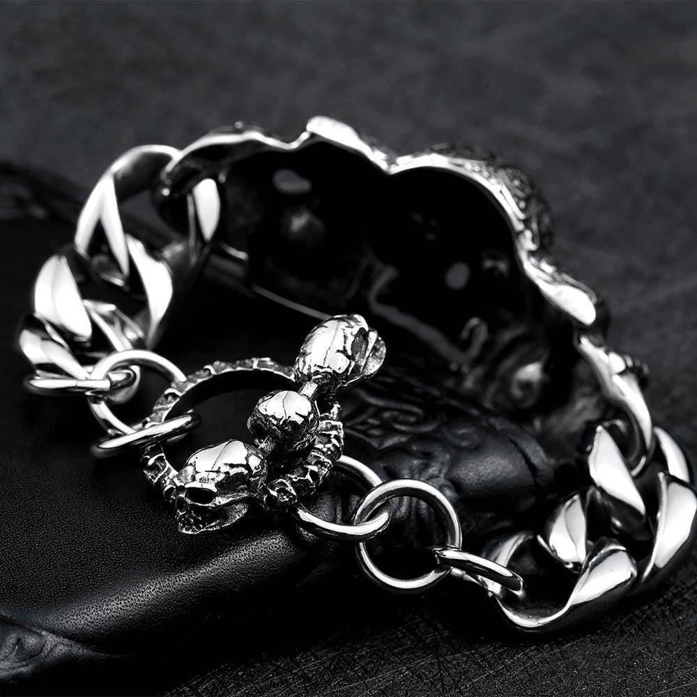 VINTAGE SKULL STAINLESS STEEL BRACELET